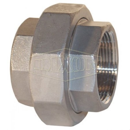 Dixon Threaded Pipe Union, 2 in Nominal, FNPT End Style, 150 lb, 316 SSss Steel TUN200SS